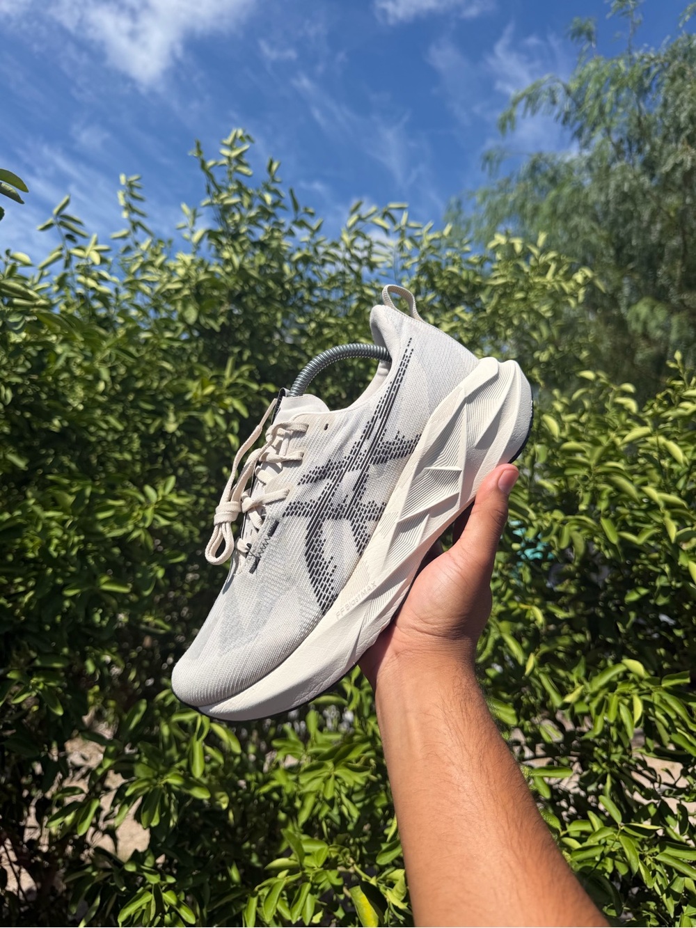 Asics Men’s NovaBlast 5 Oatmeal Lightweight Running Sneakers
